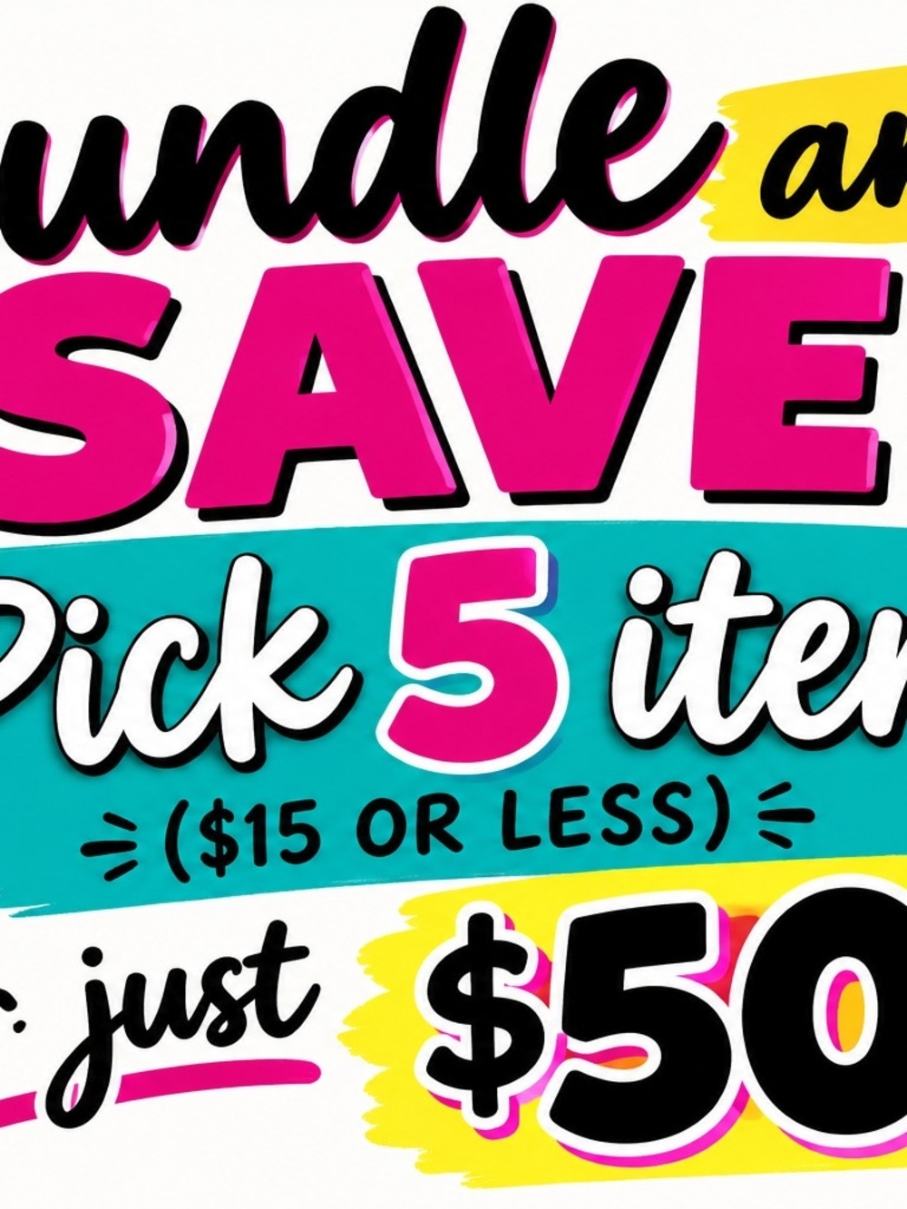 Bright Teal and Hot Pink Party Sign Poster - Unbranded